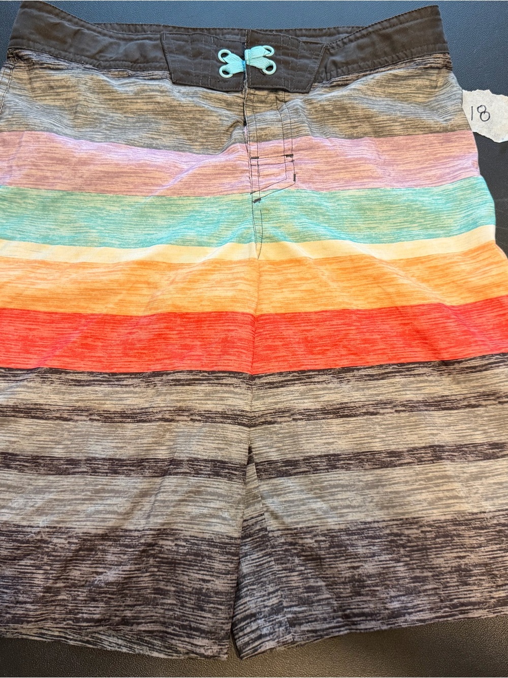 Kids Rainbow Striped Boardshorts - Multicolor